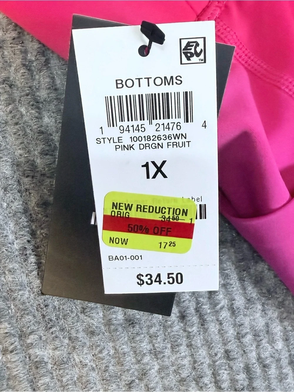 ID Ideology Women’s Compression 7/8 Leggings, Pink Dragon Fruit Size 1X New - Picture 7 of 7